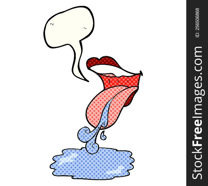freehand drawn comic book speech bubble cartoon mouth drooling