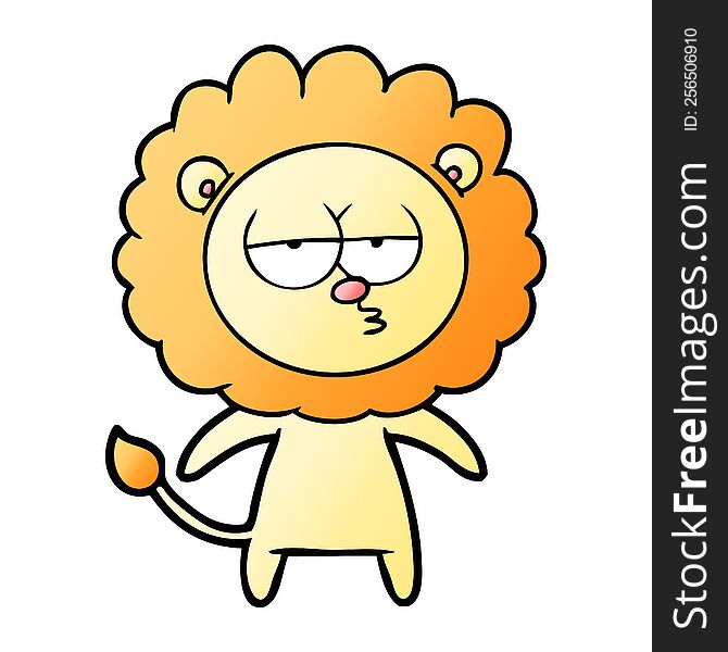 cartoon bored lion. cartoon bored lion