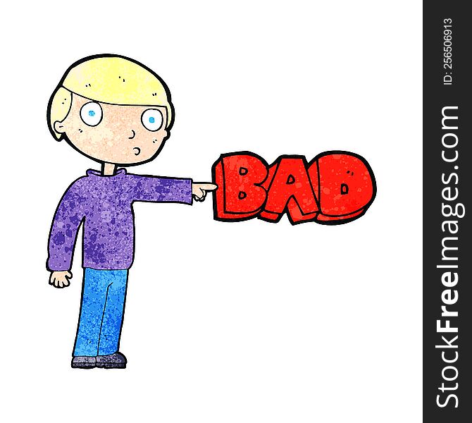 cartoon man pointing out the bad