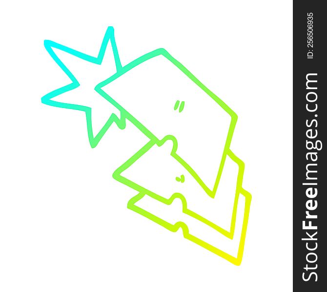 cold gradient line drawing of a cartoon shiny razorblades