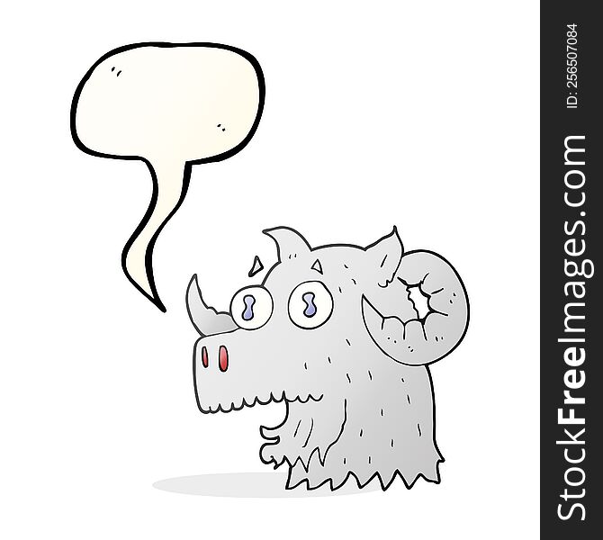 Speech Bubble Cartoon Ram Head