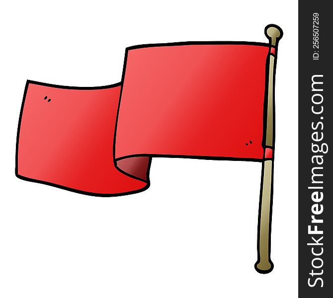 cartoon doodle red flag