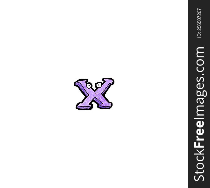 Cartoon Letter X With Eyes