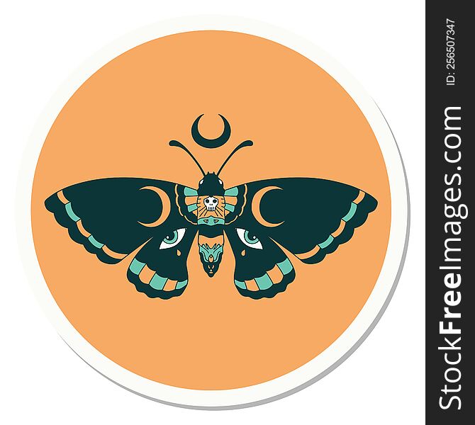 Tattoo Style Sticker Of A Moth