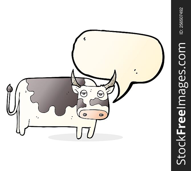 cartoon cow with speech bubble