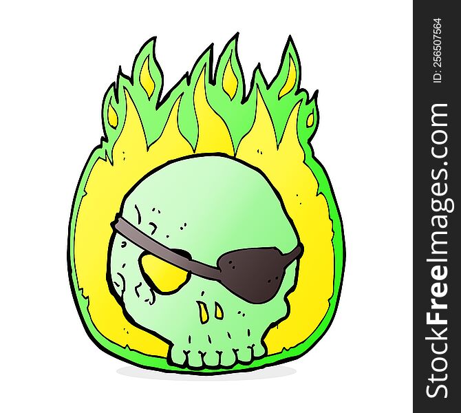 cartoon skull with eye patch