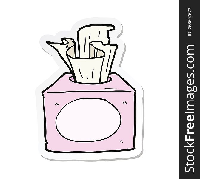 sticker of a cartoon tissues