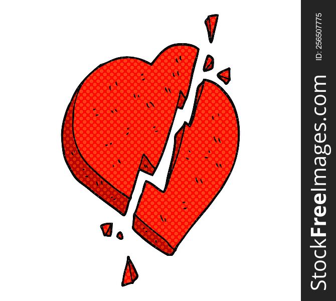 freehand drawn cartoon broken heart symbol