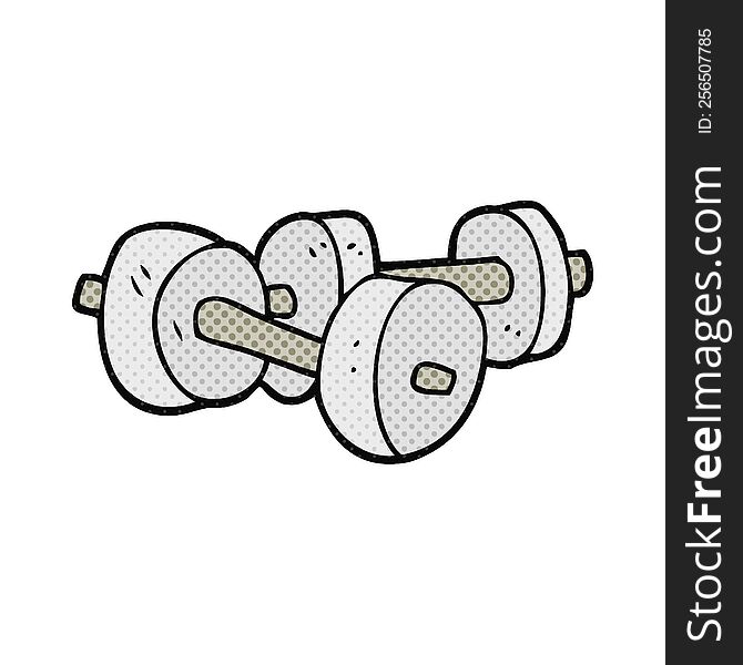 freehand drawn cartoon dumbbells