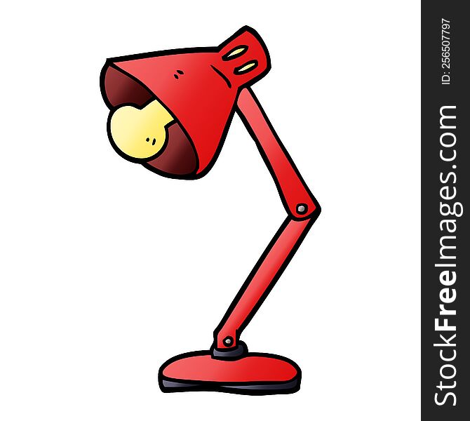 cartoon doodle angled desk lamp