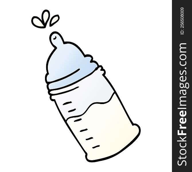 cartoon doodle baby bottle