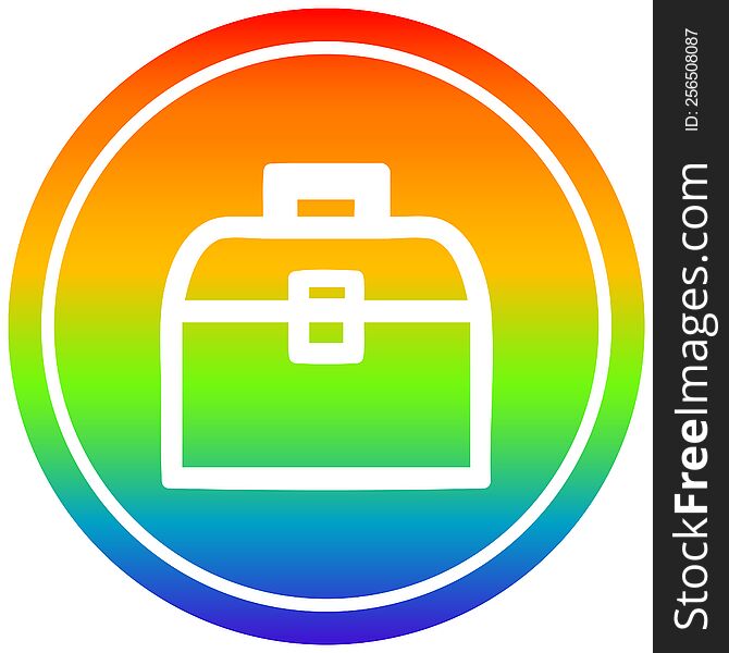 tool box circular icon with rainbow gradient finish. tool box circular icon with rainbow gradient finish