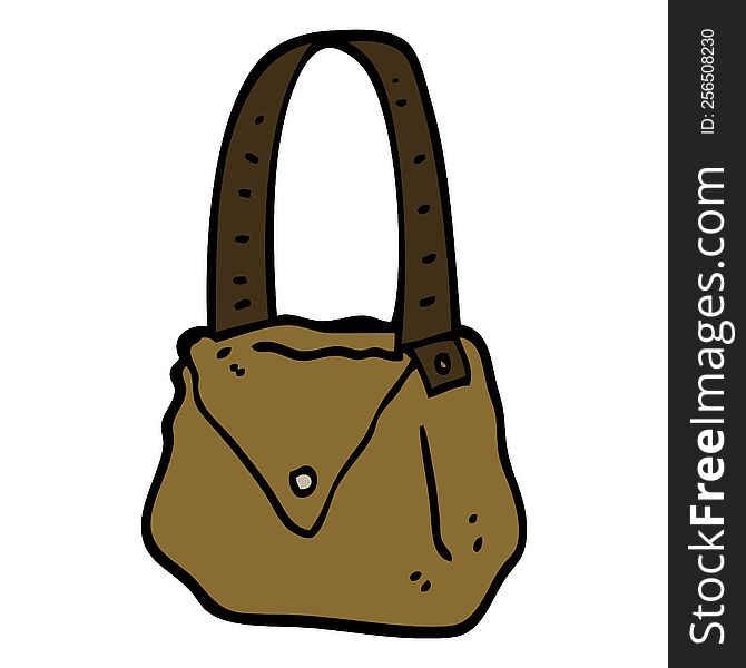 Hand Drawn Doodle Style Cartoon Satchel