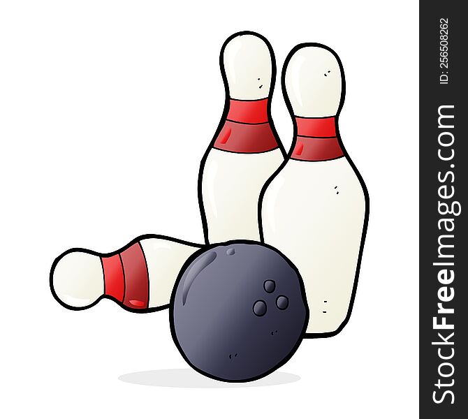 Ten Pin Bowling Cartoon