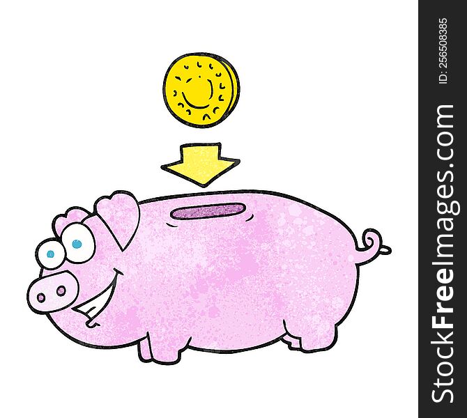 Textured Cartoon Piggy Bank