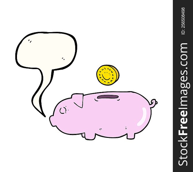 speech bubble cartoon piggy bank