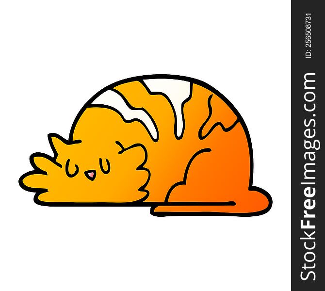 Cartoon Doodle Sleepy Cat