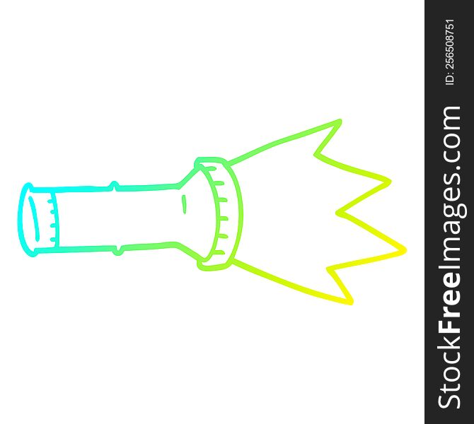 cold gradient line drawing of a cartoon torch
