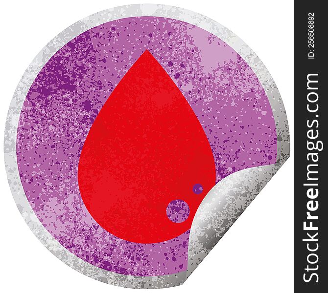 blood drop graphic vector circular peeling sticker. blood drop graphic vector circular peeling sticker