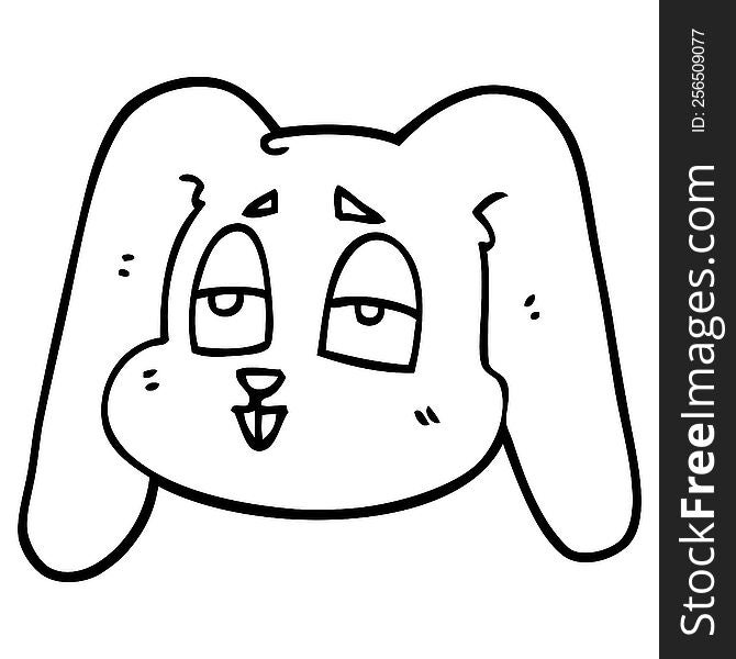 line drawing cartoon bunny rabbit
