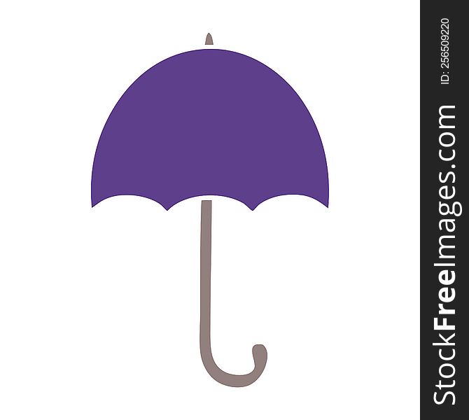 flat color retro cartoon of a open umbrella