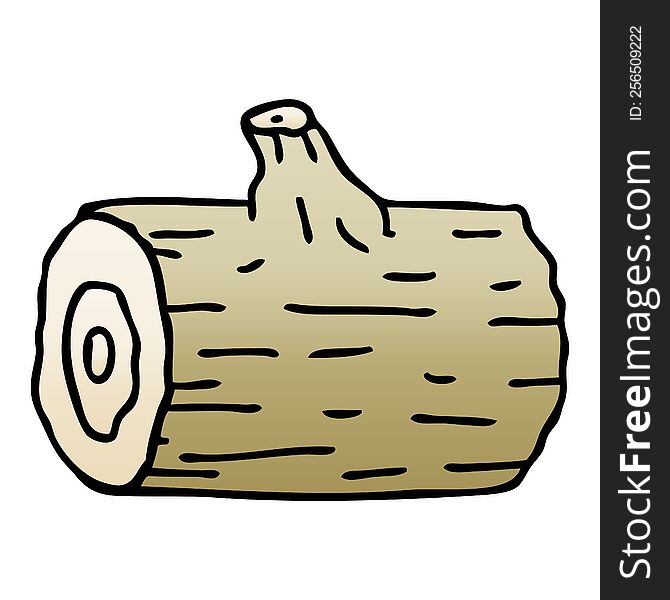 Quirky Gradient Shaded Cartoon Wooden Log