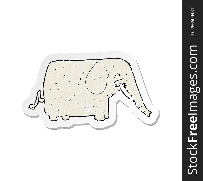 retro distressed sticker of a cartoon big elephant