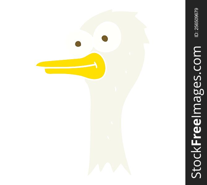 flat color illustration of ostrich head. flat color illustration of ostrich head