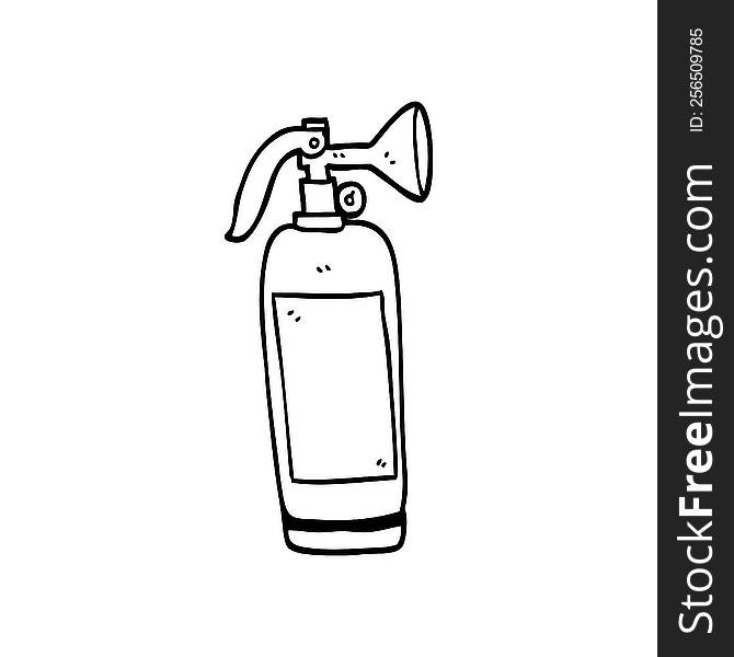 line drawing cartoon fire extinguisher