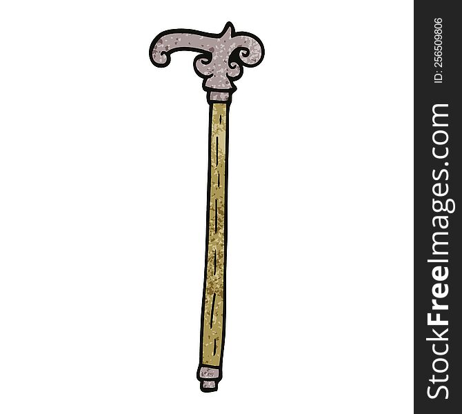 cartoon doodle walking stick