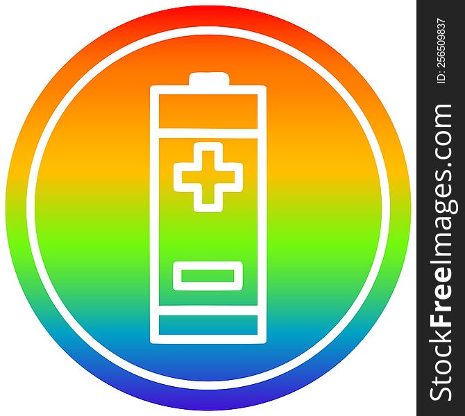 Battery Circular In Rainbow Spectrum