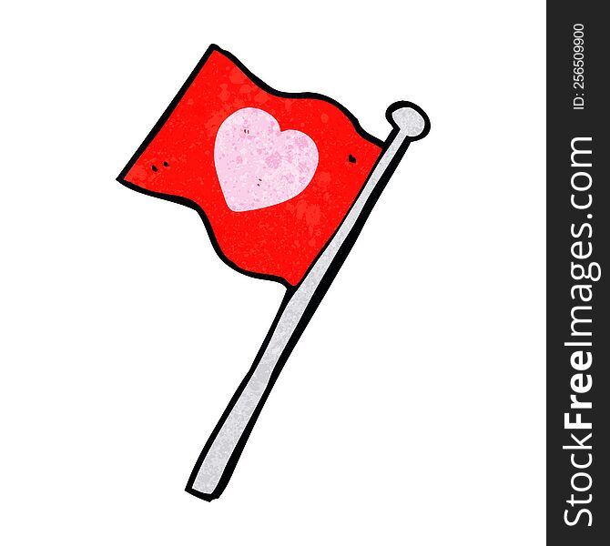 cartoon love heart flag