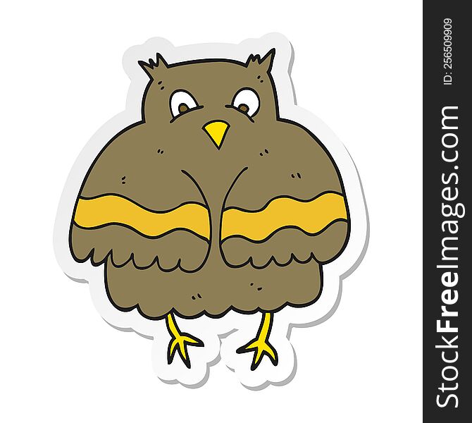 Sticker Of A Cartoon Owl