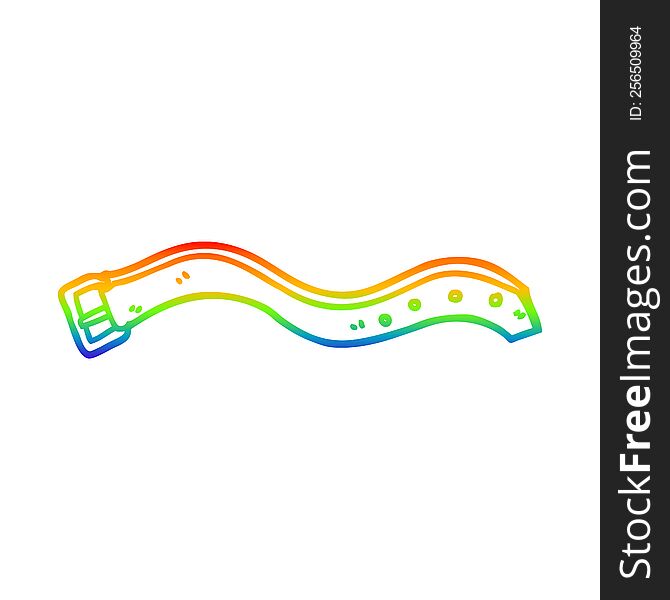 rainbow gradient line drawing of a cartoon belt