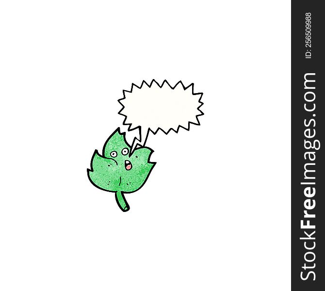 Cartoon Leaf With Speech Bubble