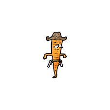 Cartoon Cowboy Carrot Stock Image