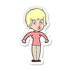 Free Sticker Of A Cartoon Woman Shrugging Shoulders Stock Photo - 256514390