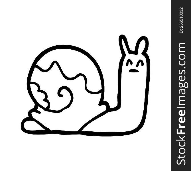 line drawing cartoon snail