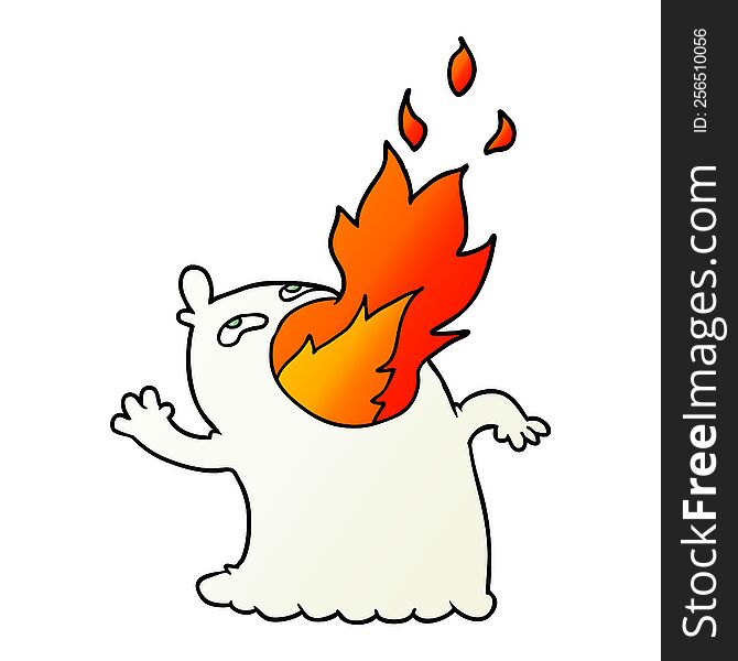 cartoon fire breathing ghost. cartoon fire breathing ghost