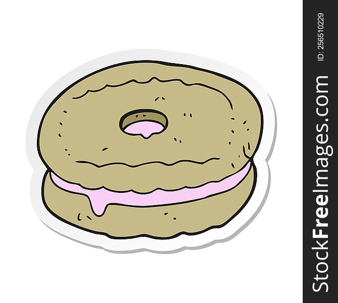 Sticker Of A Cartoon Biscuit