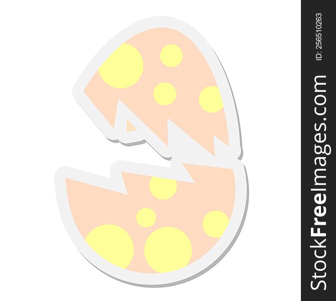 cracked easter egg sticker