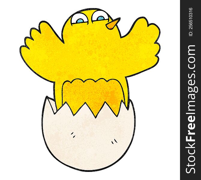 freehand textured cartoon hatching egg