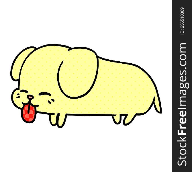 freehand drawn cartoon of cute kawaii dog