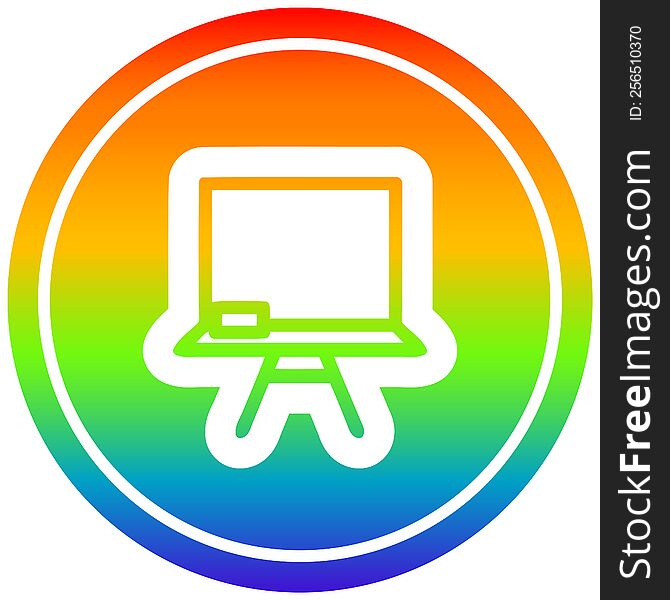 school blackboard circular icon with rainbow gradient finish. school blackboard circular icon with rainbow gradient finish