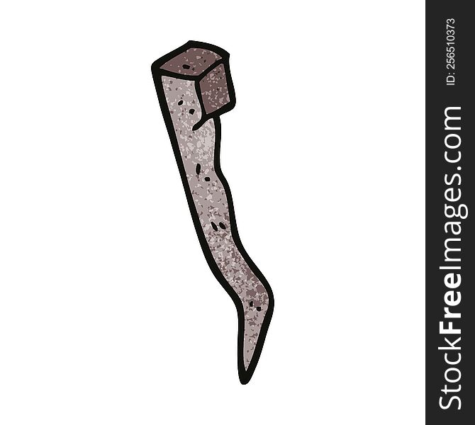 Cartoon Doodle Old Bent Iron Nail