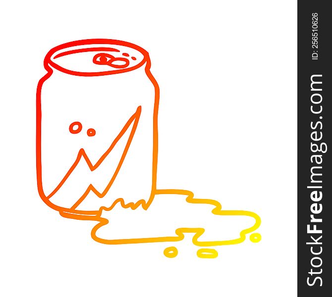 warm gradient line drawing of a can of soda