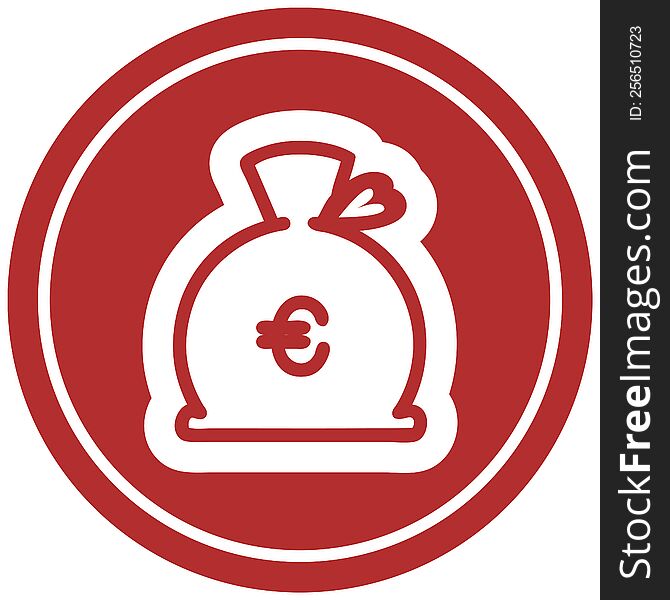 money sack circular icon symbol