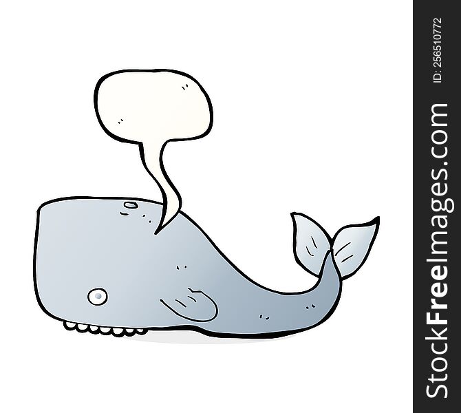 Cartoon Whale With Speech Bubble