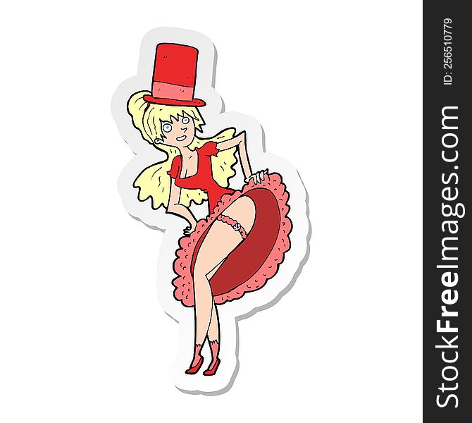 sticker of a cartoon dancer woman