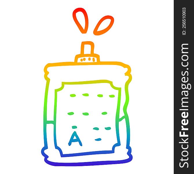 rainbow gradient line drawing of a cartoon blood bags
